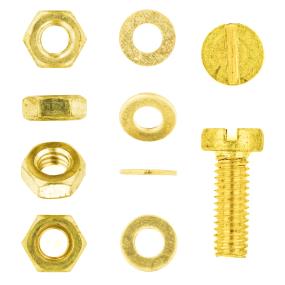 Machine Screw, Nut & Washer Solid Brass